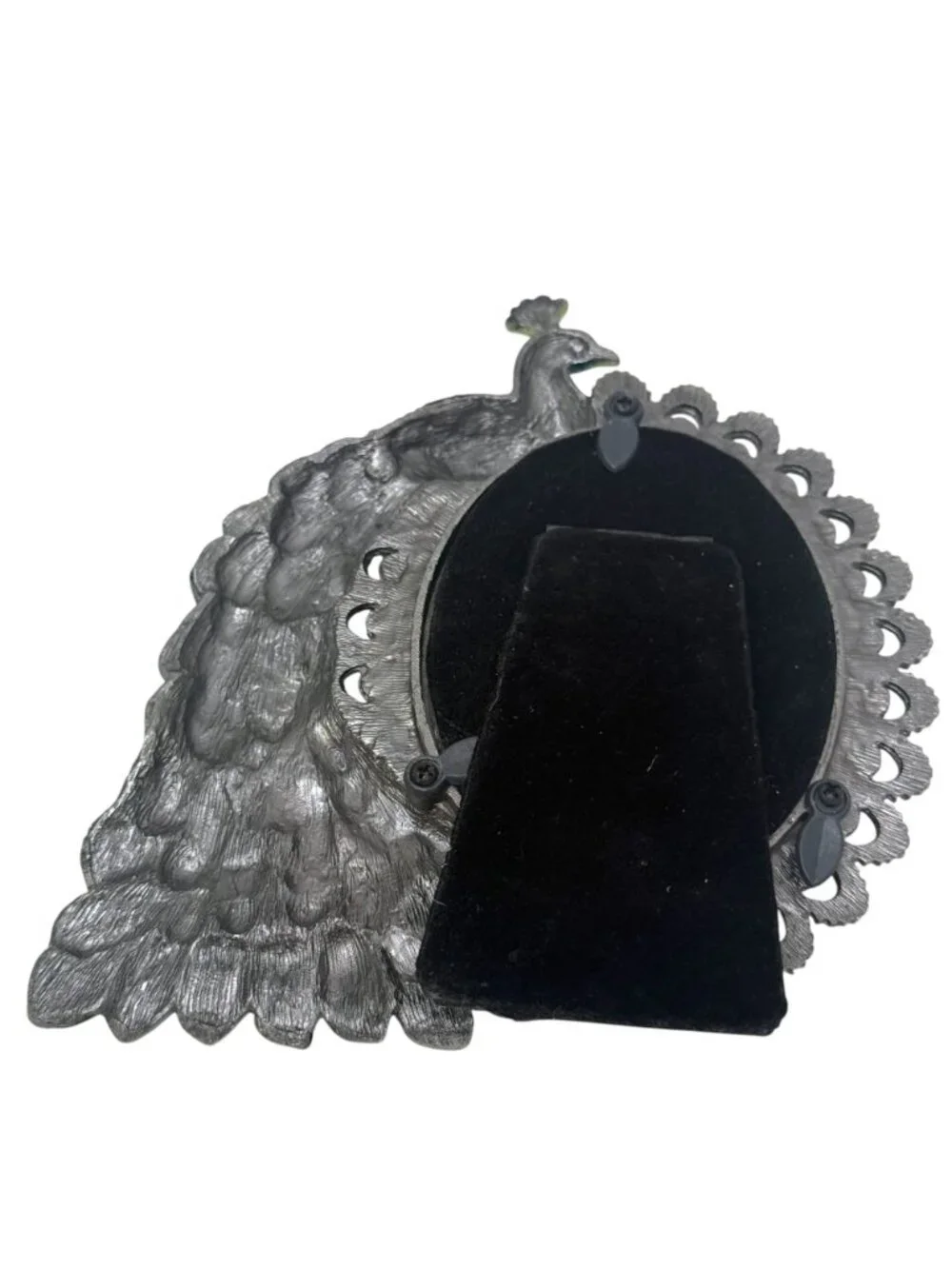 Pier 1 Imports Peacock Enamel Crystal Photo Frame for 2.5 x 3.5 Picture